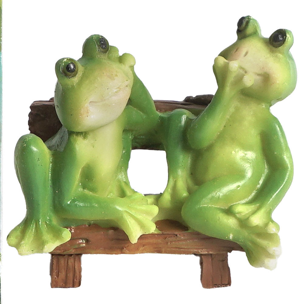 Antheia Green Homewares Plant/Pot Decor Fairy Garden Frogs On Bench Assorted (6 Pack) — image 2