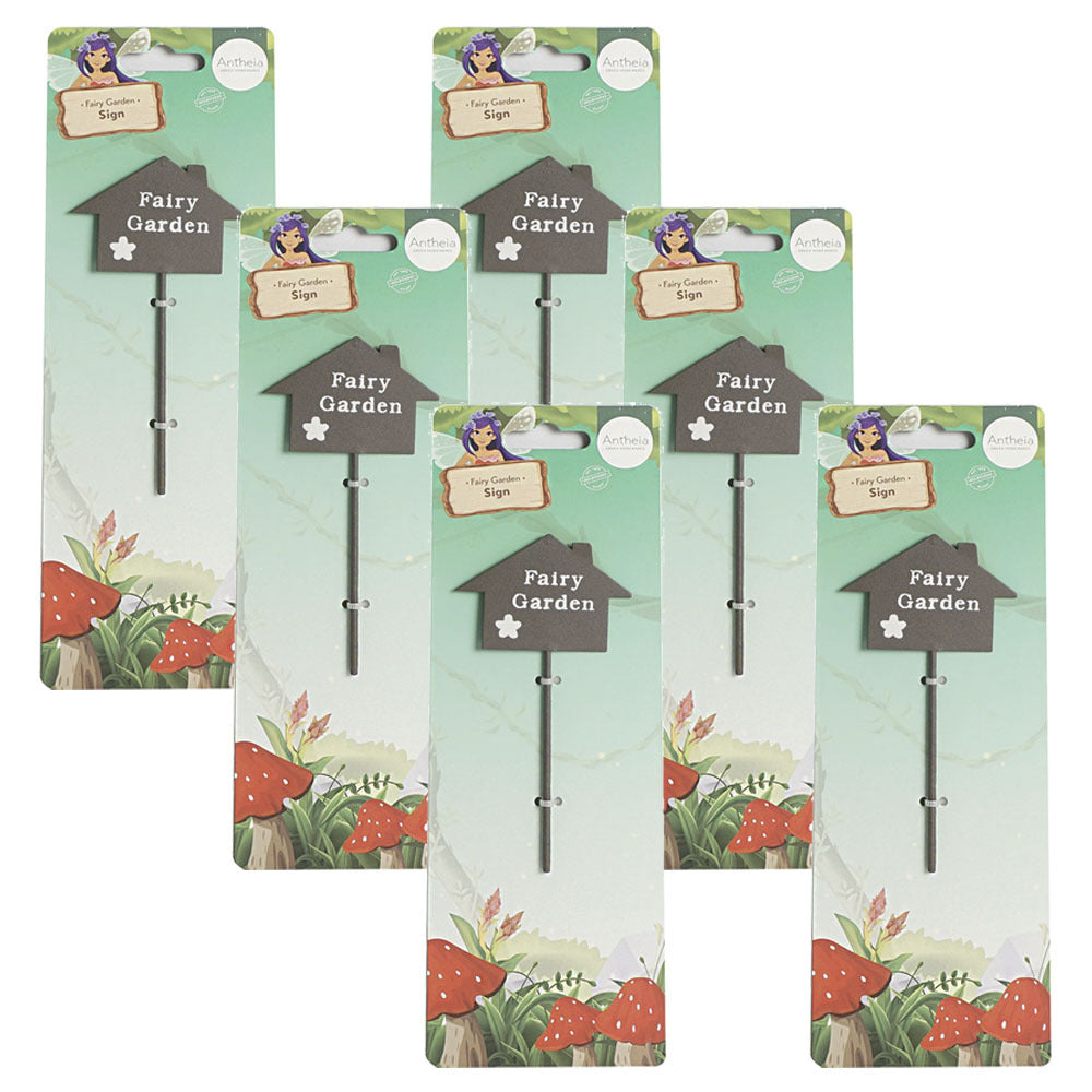 Antheia Green Homewares Plant/Pot Decor Fairy Garden Metal Garden Sign Asstd (6 Pack)