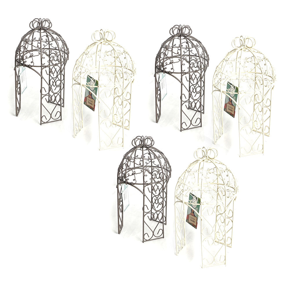 Antheia Green Homewares Plant/Pot Decor Fairy Garden Metal Gazebo Assorted (6 Pack)