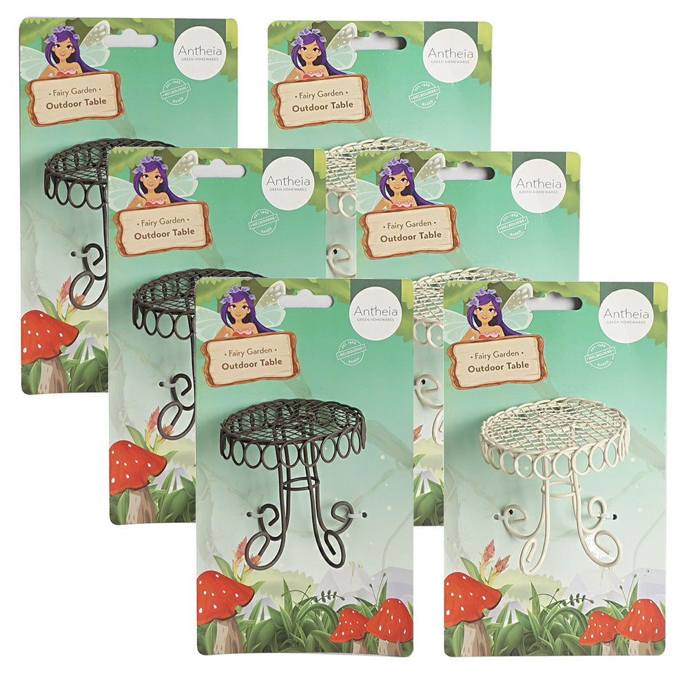 Antheia Green Homewares Plant/Pot Decor Fairy Garden Metal Outdoor Table Asstd (6 Pack)