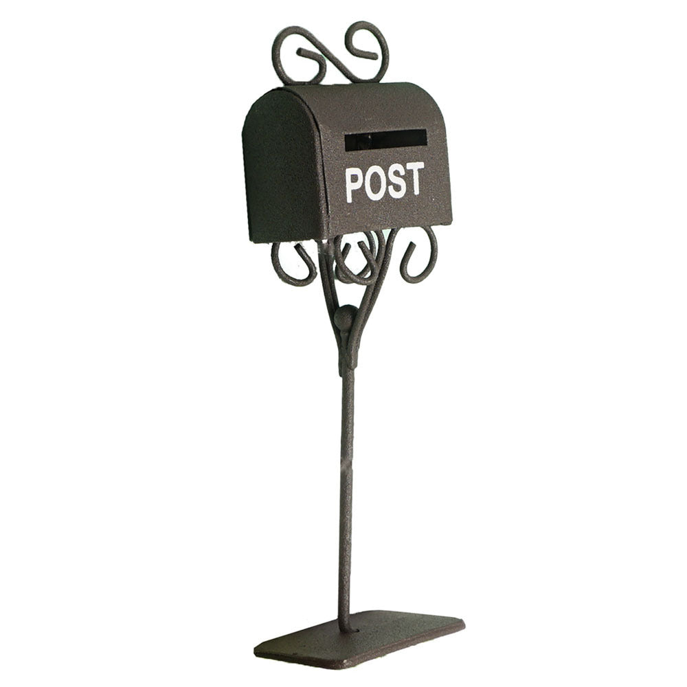 Antheia Green Homewares Outdoor Plant/Pot Decor Fairy Garden Metal Post Box Asstd
