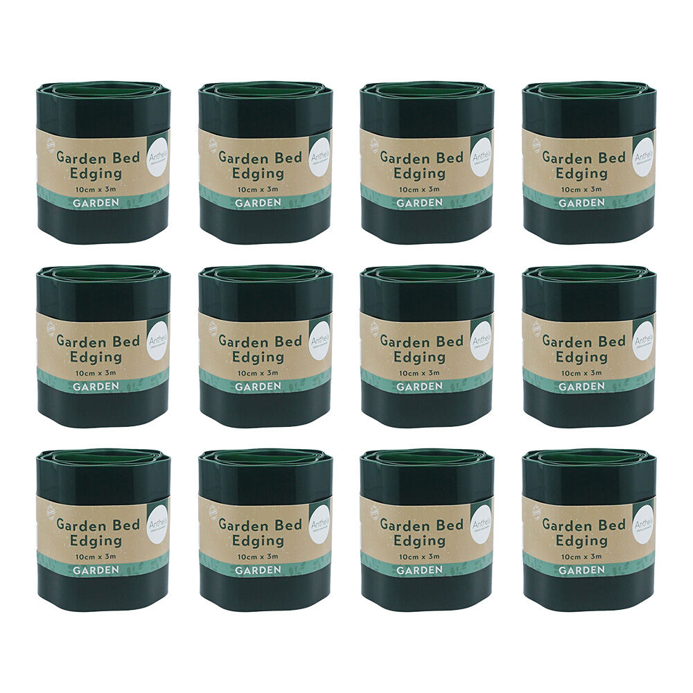 Antheia Green Homewares Wave Design Garden Edge Border Decor Green 10cm (12 Pack)