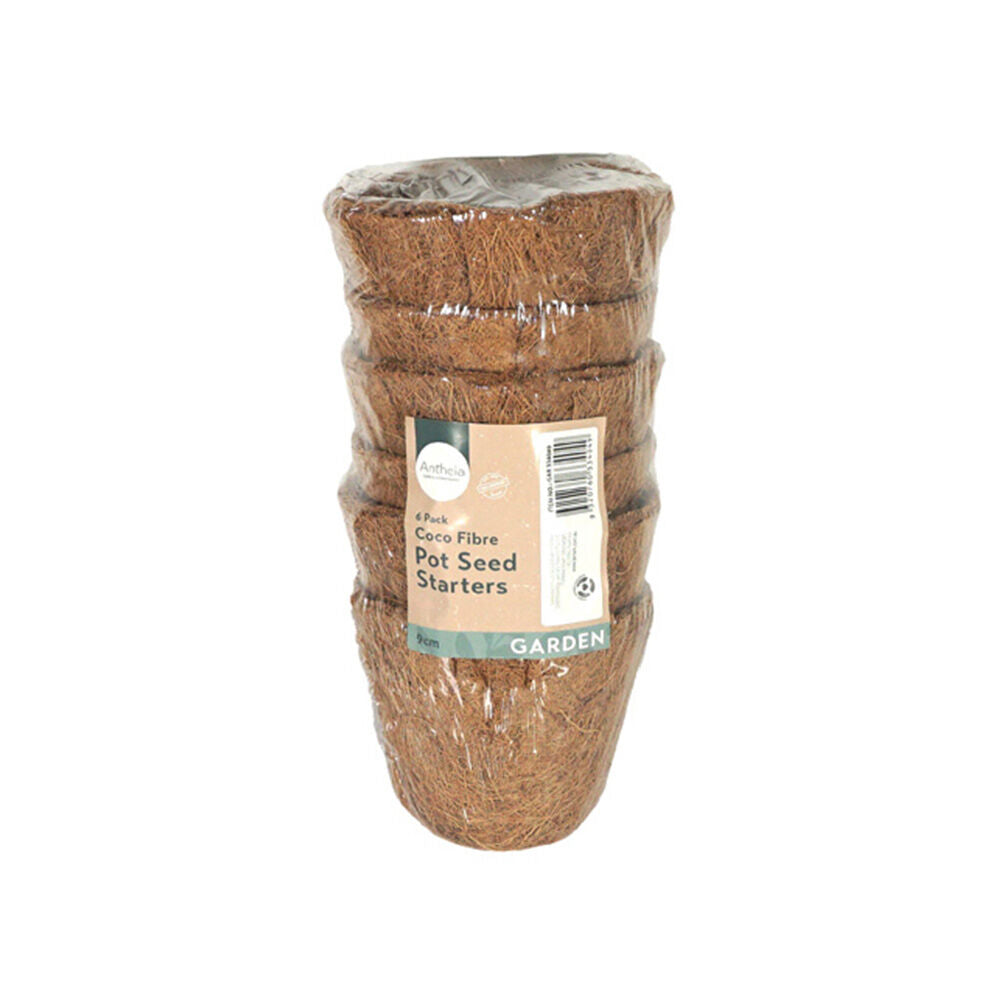 Antheia Green Homewares 10cm Coco Fibre Pot Seed Starters Pot Brown (6 Pieces)