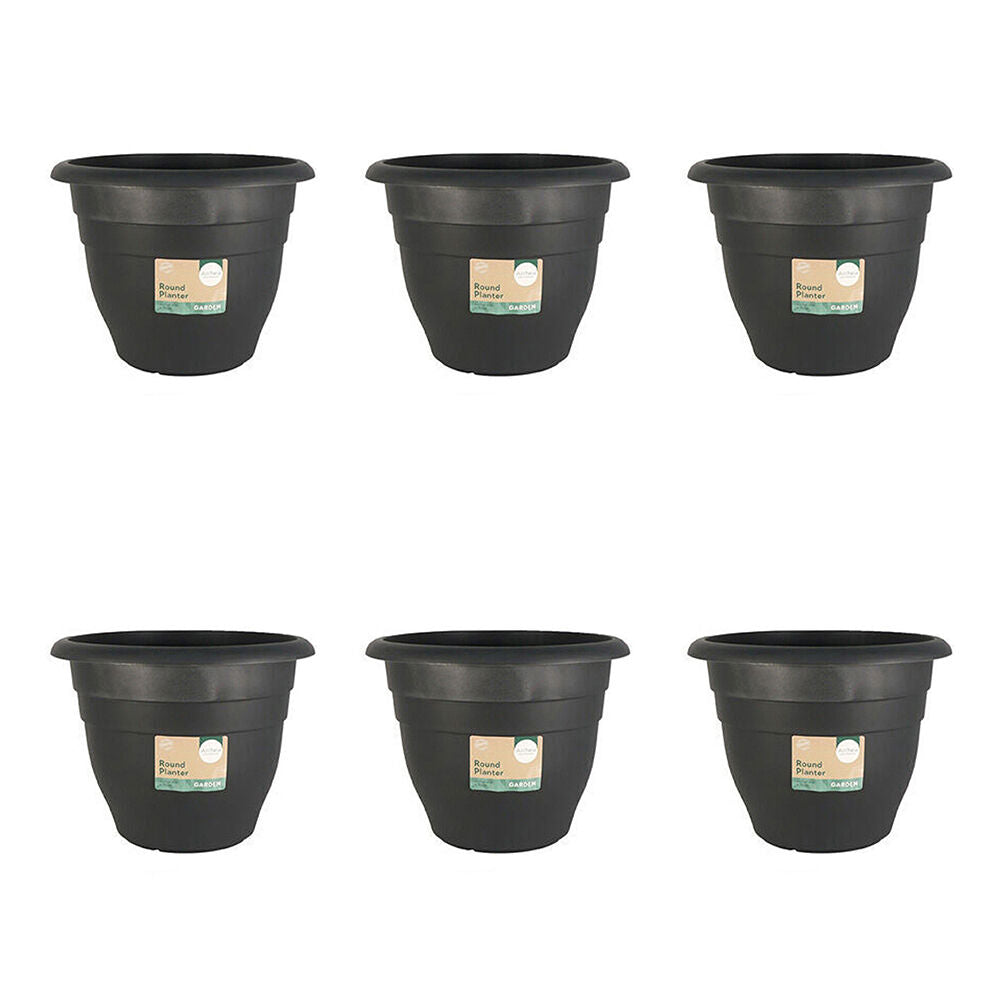 Antheia Round Outdoor Gardening Plastic Planter Pot 40cm Assorted (6 Pack)