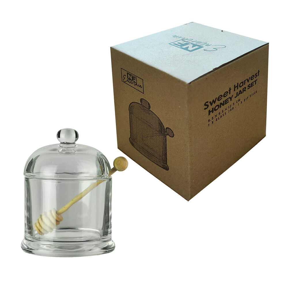 NF Living Honey Jar Set Glass 10x10x13cm Clear Solid