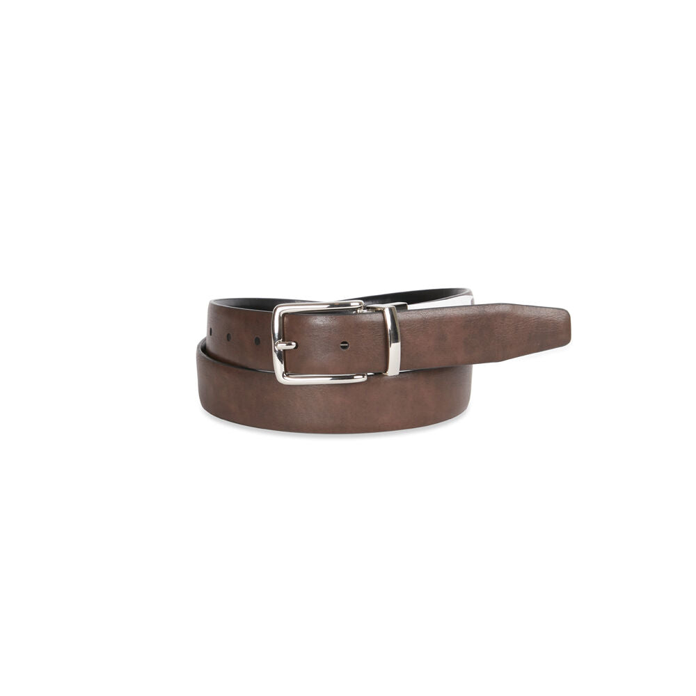 Geoffrey Beene Leather Pin Buckle Revo Belt - Black/Tan — image 2