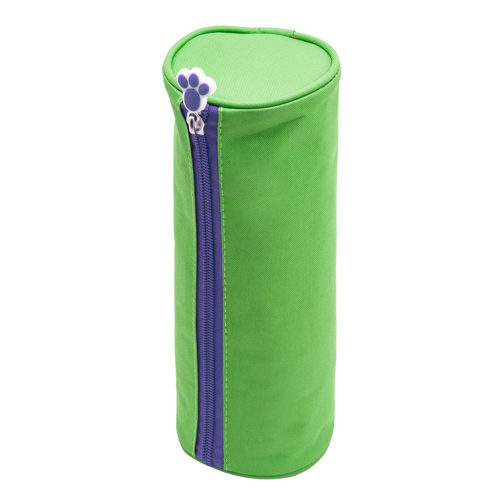 Glitter Critters Barrel Style Roll Me Fabric Kids Pencil Storage Case/Bag — Green