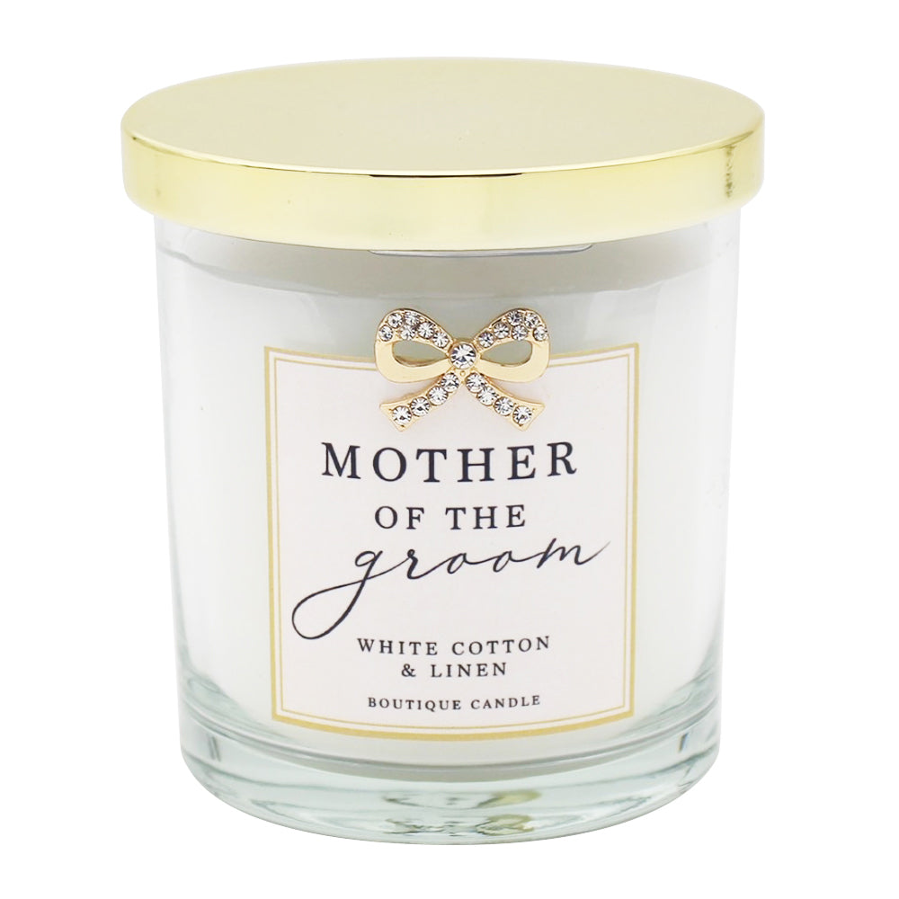 Gibson Gifts Jewelled Mother/Groom Scented Candle White Cotton/Linen Scent