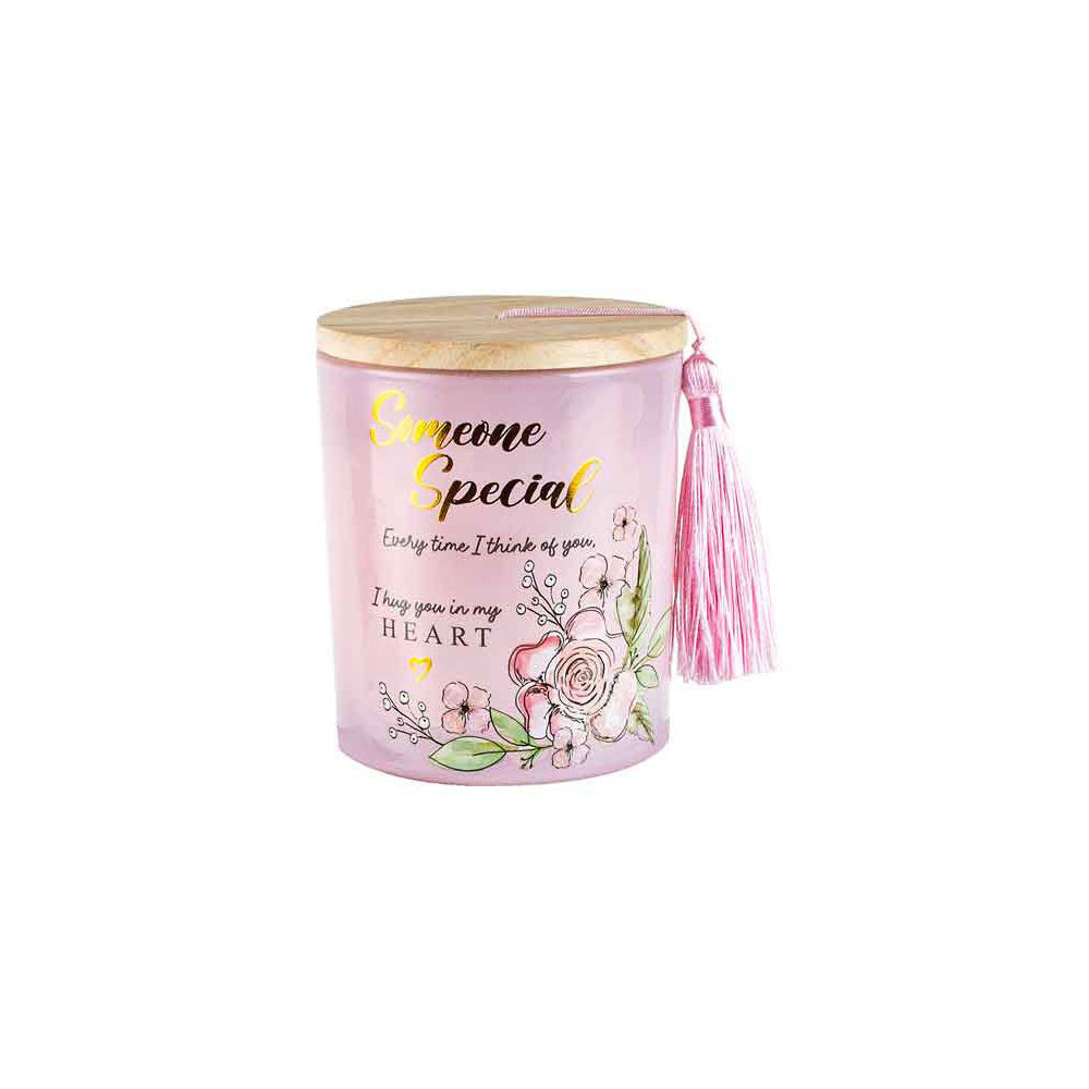 LMD Someone Special 300g Vanilla Scented Candle w/ Wood Lid & Tassel Home Decor (2 Pack) — image 2