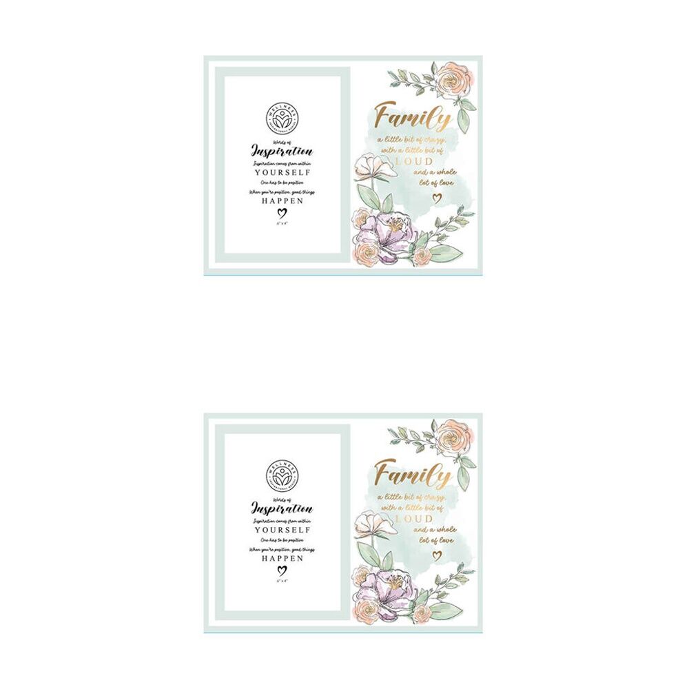 LMD Glass Family Wellness Photo Frame Decor 29x15cm (2 Pack)