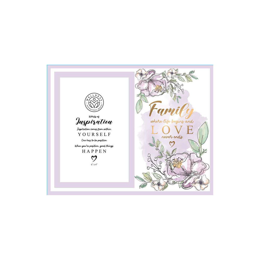 LMD Glass Family Wellness Photo Frame Decor 29x15cm