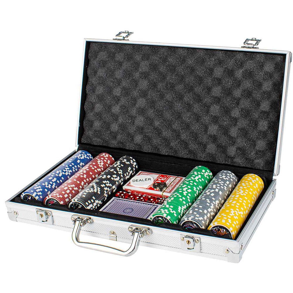 LMD Poker Chips W/Numbers Novelty Table Top Gambling Card Set Game 18 yrs (300 Pieces)