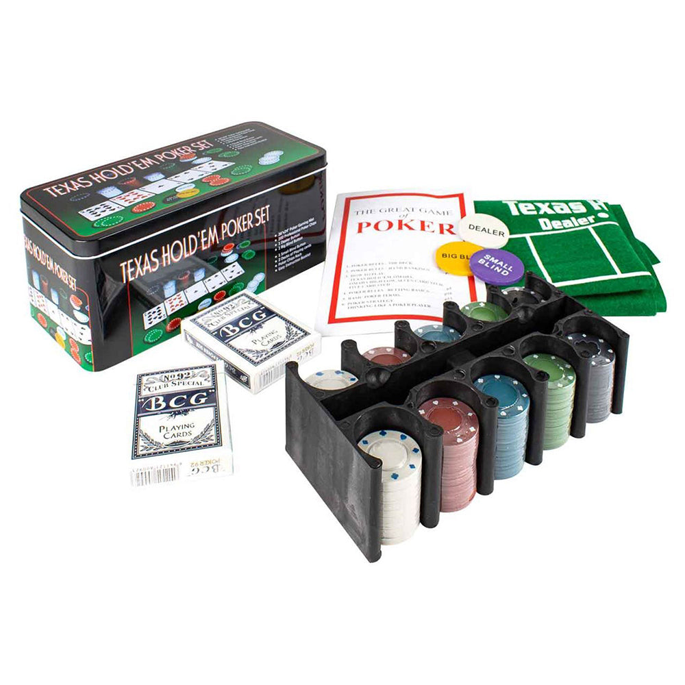LMD Texas Hold Em 200 Chips 4gm Novelty Gambling Tabletop Card Set Game 18yr+