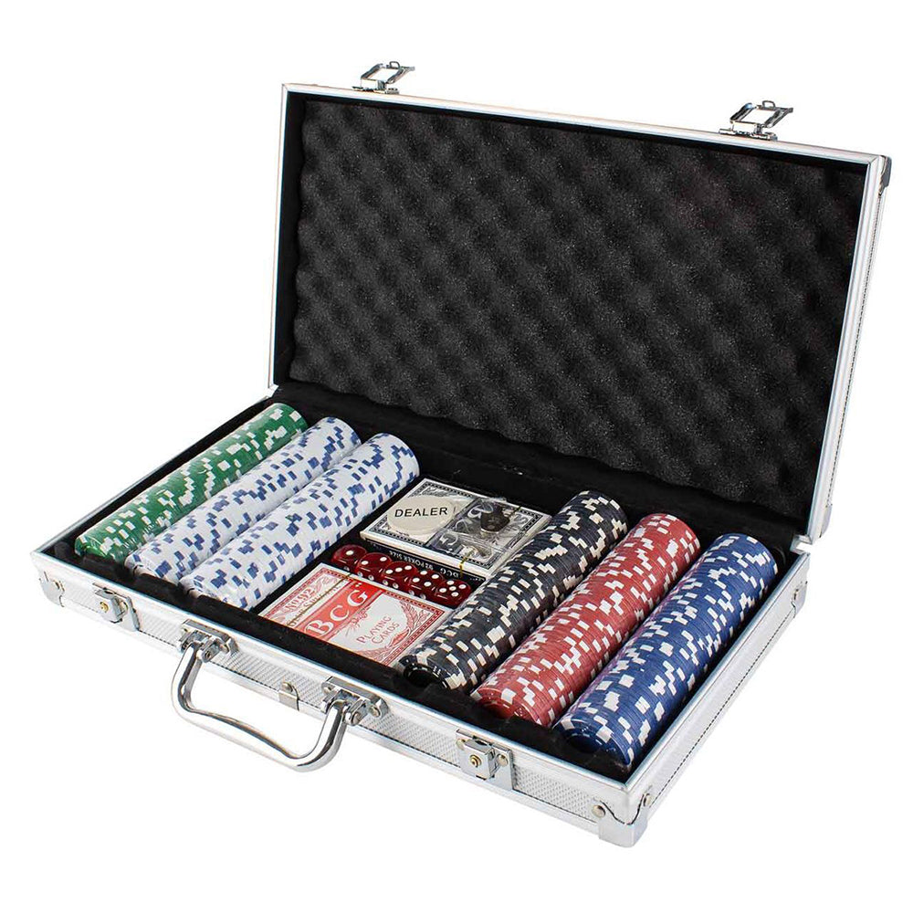 LMD Poker Chips W/Case Novelty Tabletop Gambling Card Set Game 18yr+ (300 Pieces)