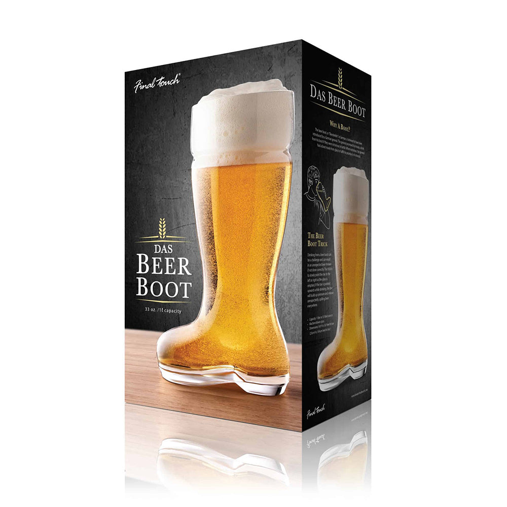 Final Touch 1L Das Beer Boot Glass Beer Drink Mug Barware long Glass Clear