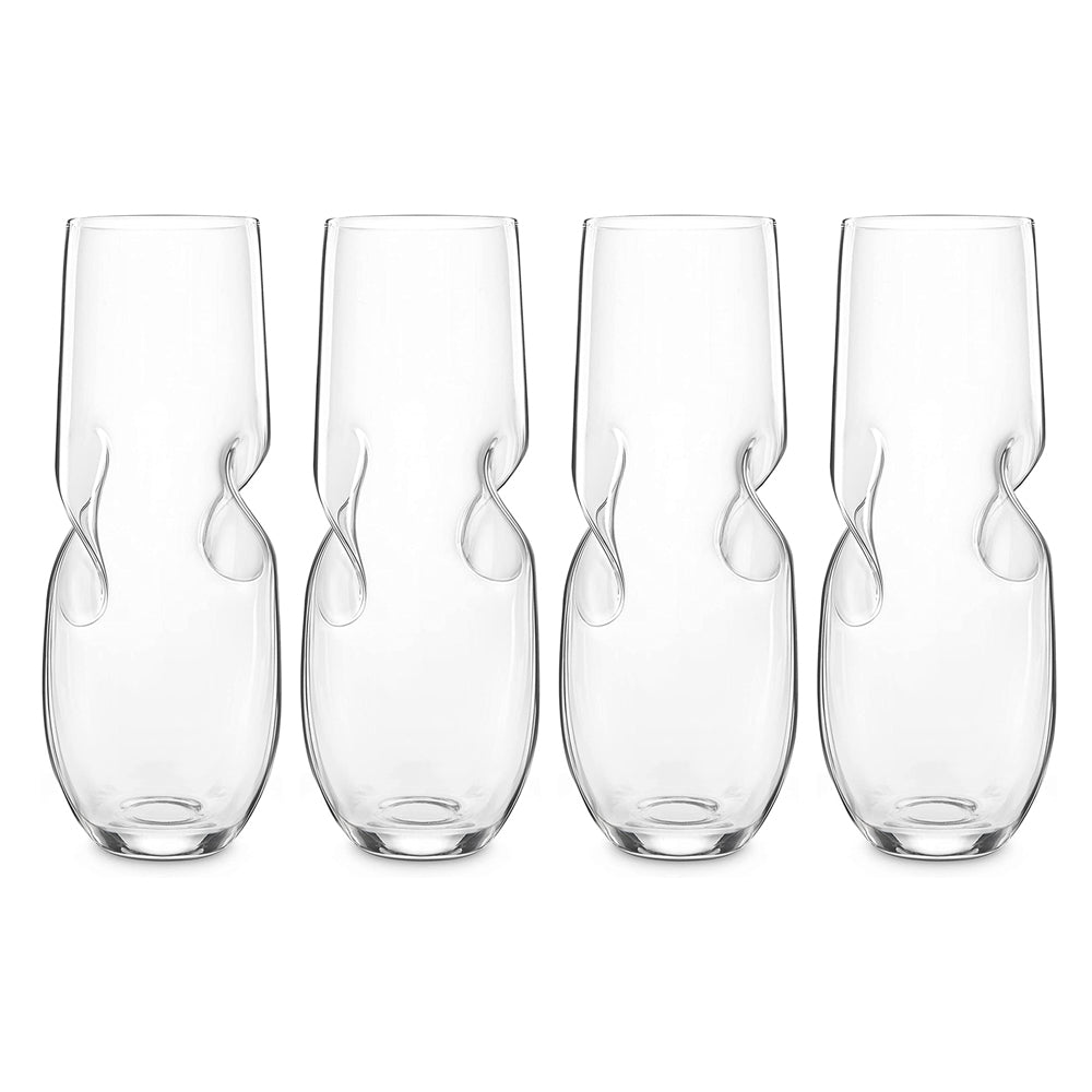 Final Touch Conundrum Bubbles 300ml Sparkling/Champagne Glass Stemless Clear (4 Pieces)