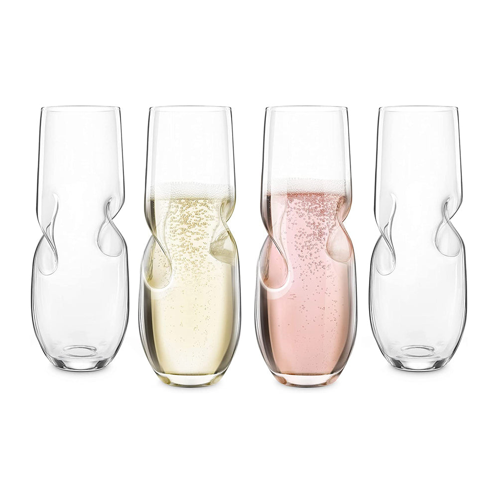 Final Touch Conundrum Bubbles 300ml Sparkling/Champagne Glass Stemless Clear (4 Pieces) — image 2