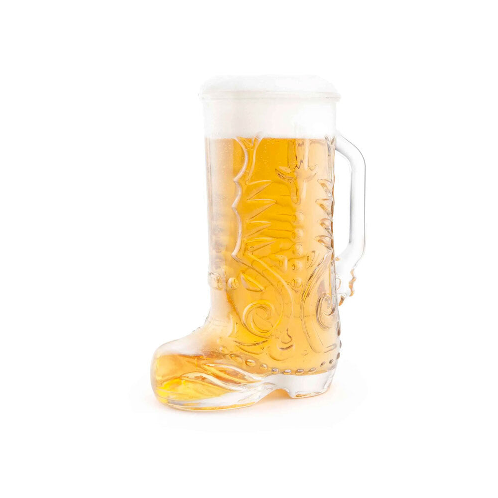 Final Touch 650ml/22oz Wild West Party Novelty Cowboy Boot Beer Stein Glass