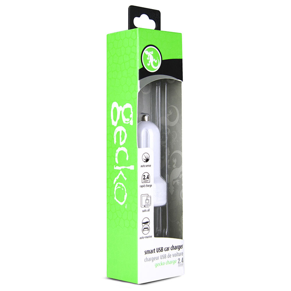 Gecko Smart 2.4A USB Car Charger for Smartphones GPS Tablet Dash Camera White (2 Pack) — image 7