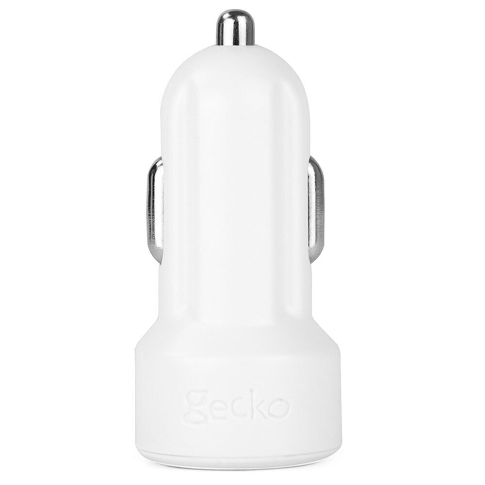 Gecko Smart 2.4A USB Car Charger for Smartphones GPS Tablet Dash Cameras White — image 2