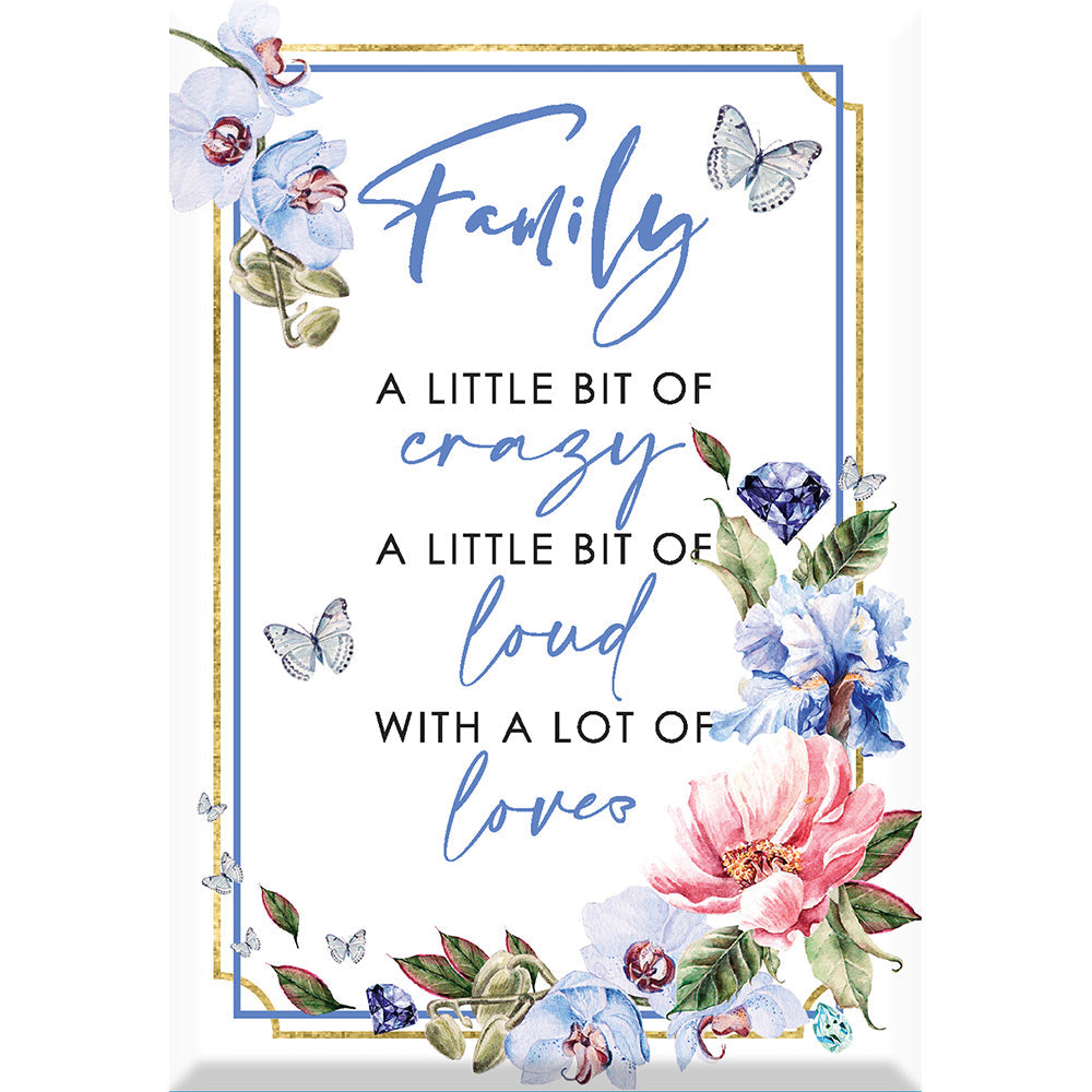 LMD Glass Plaque Display Home Decor Sign Family 13 x 9cm Novelty Celebration Gift