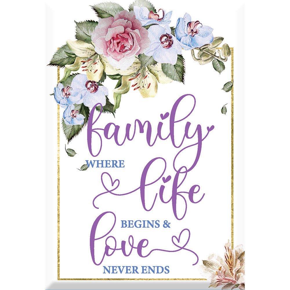 LMD Glass Plaque Family Home Decor Sign 13 x 9cm Novelty Celebration Gift