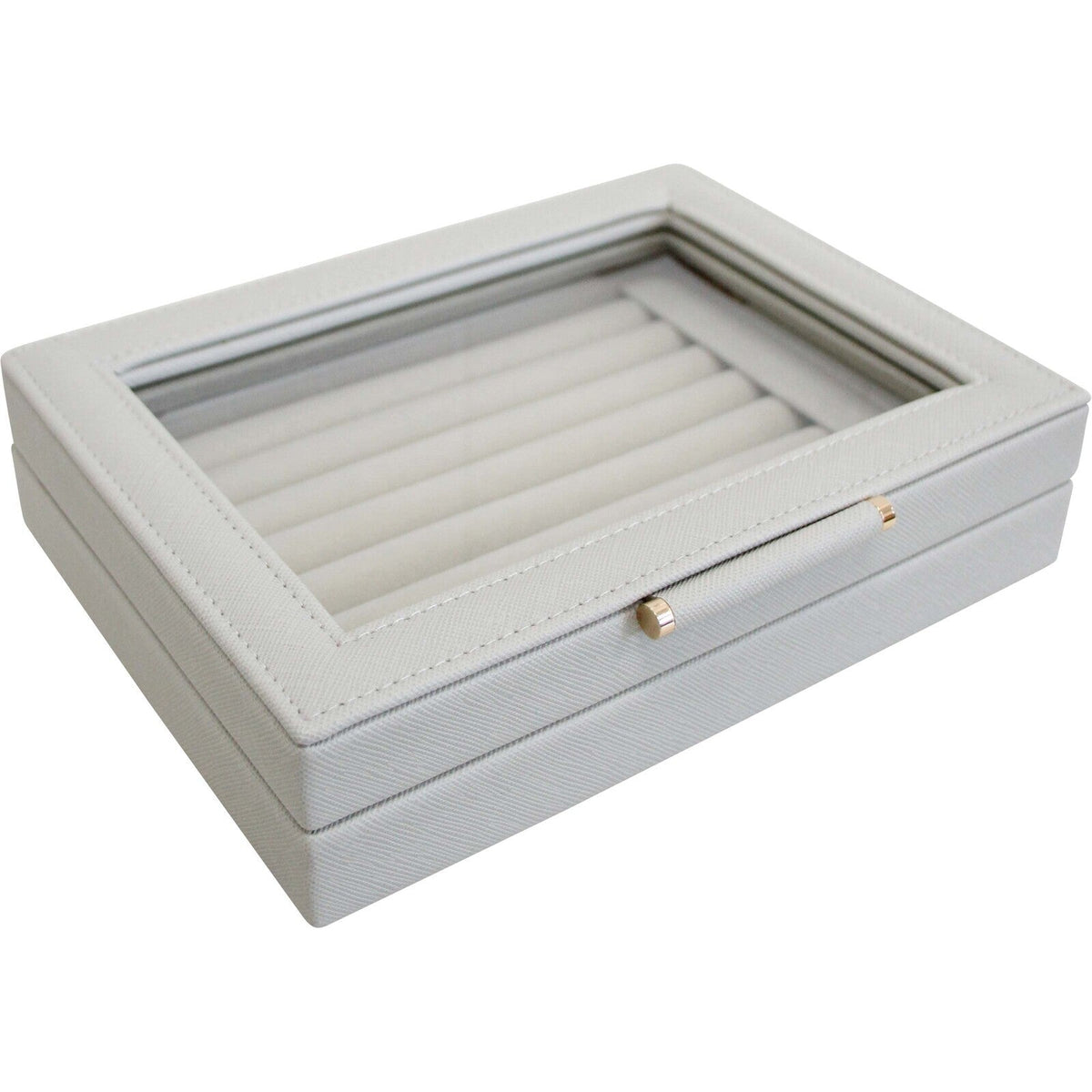 LVD MDF Glass 20x15.5cm Jewellery Ring Box Storage Holder Organiser Rectangle Dove — image 2