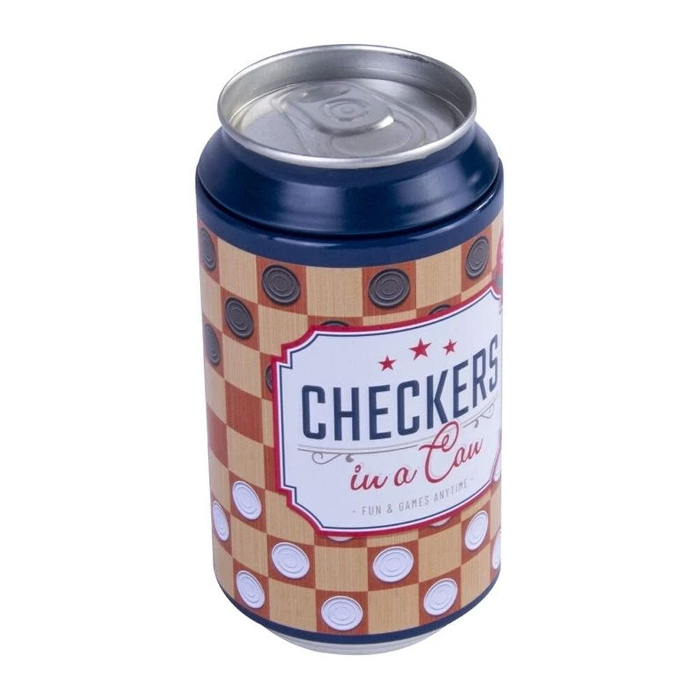 Unbranded Checkers 24cm Travel Board Game In a Can 5y+ Kids/Children Family Activity Play — image 2
