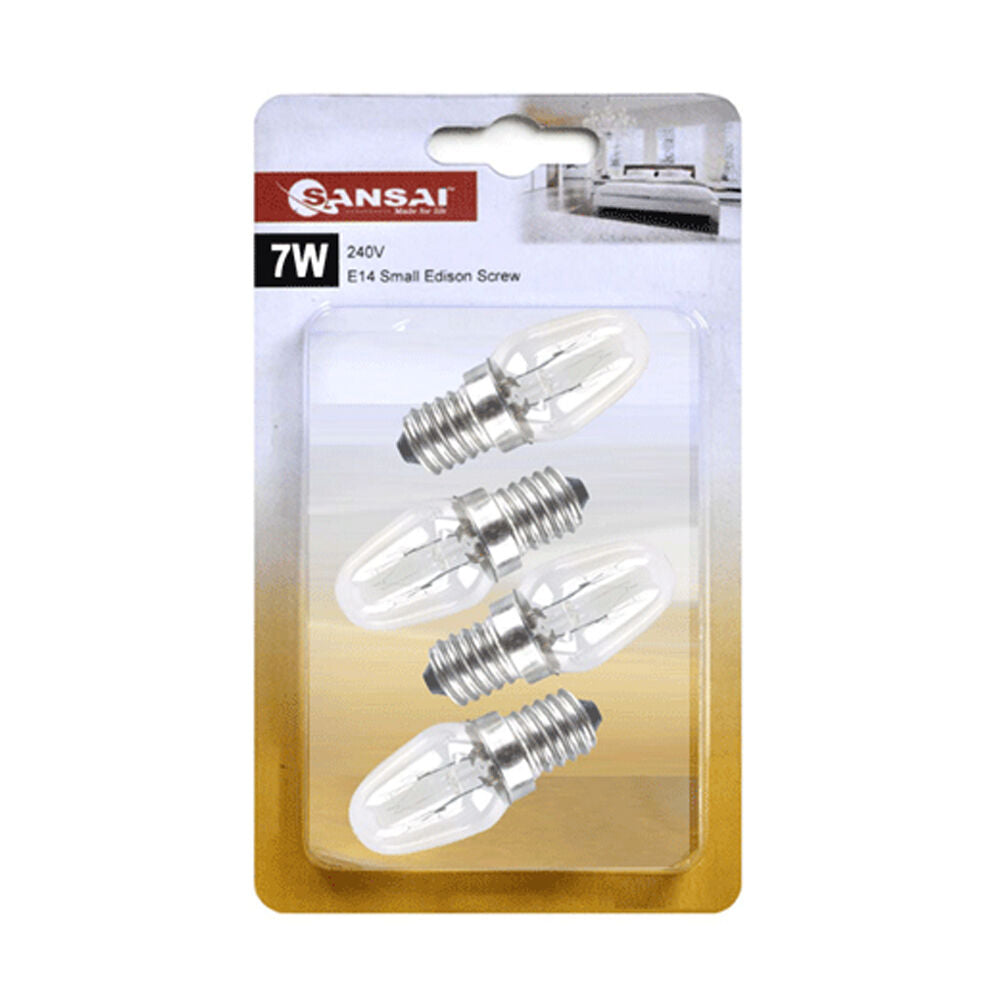 Sansai 4pk 7W/240V E14 Replacement Warm Light Bulb Clear for Night Light/Lamps — image 2