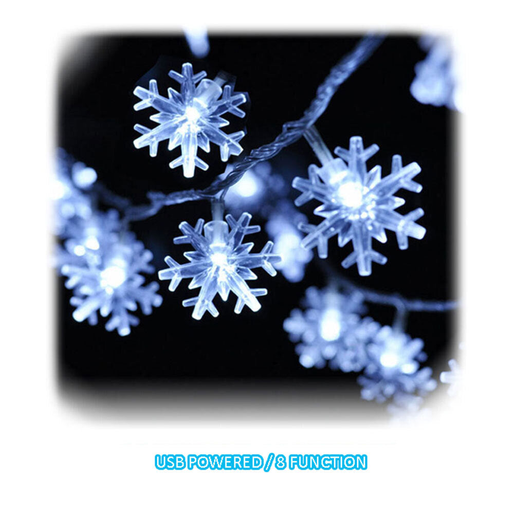 Sansai 100 LED Electric Snowflake Decorative/Christmas String Lights Cool White — image 2