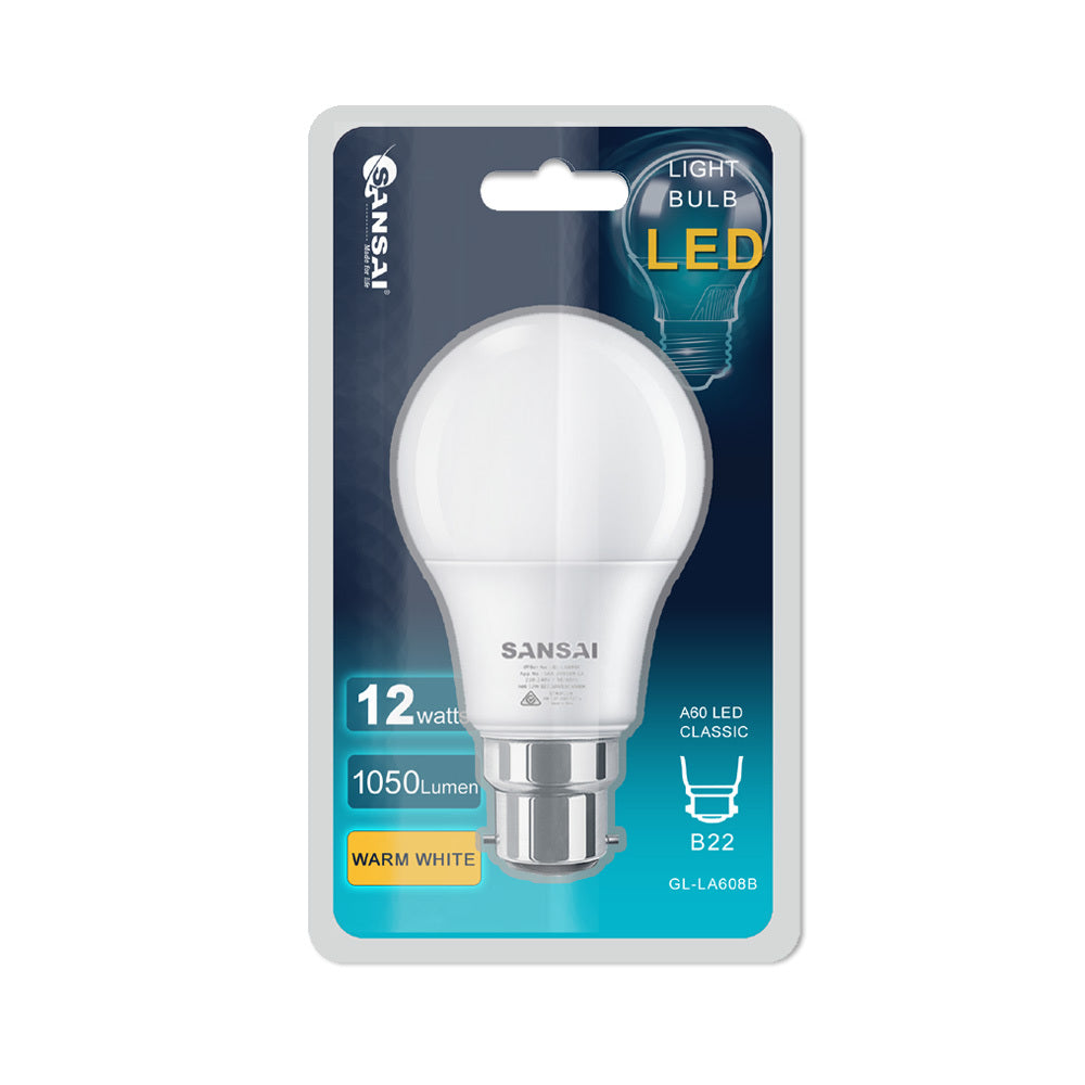 Sansai Home/Office LED 1050lm Light Bulb A60 12W B22 Bayonet Warm White 3000K — image 2