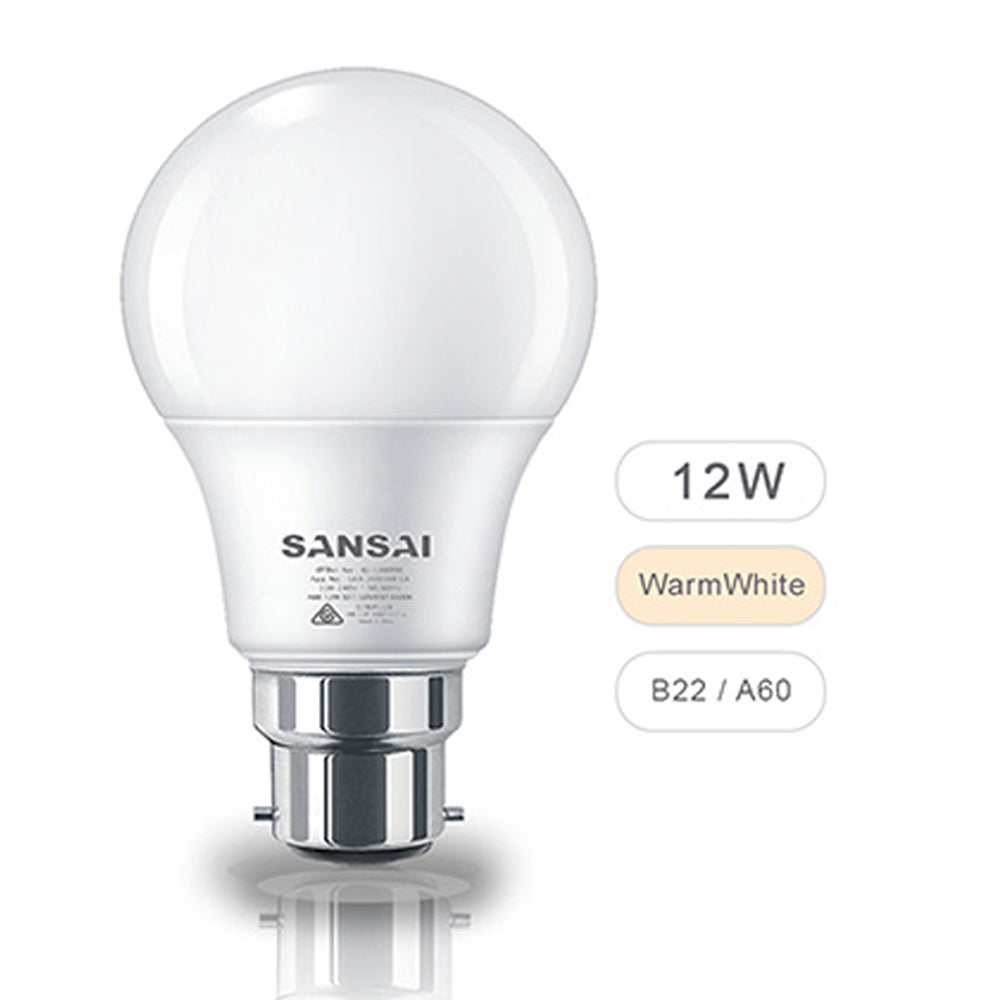 Sansai 12W B22 Bayonet LED Light Bulb Globe 3000K 1050 Lumens Warm White — image 2