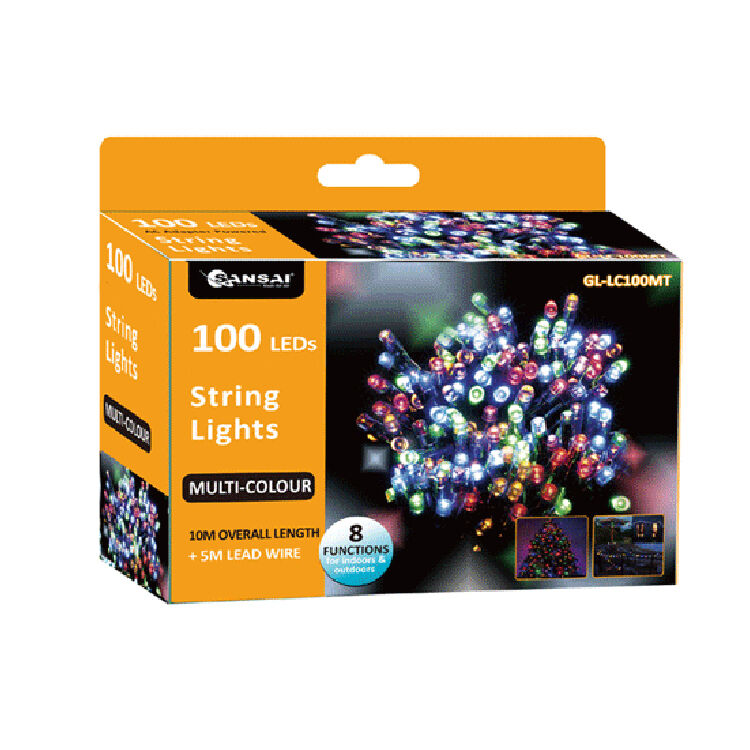 Sansai USB Power Indoor/Outdoor 10m 100 LED String Light Party/Christmas Multi (2 Pack) — image 2