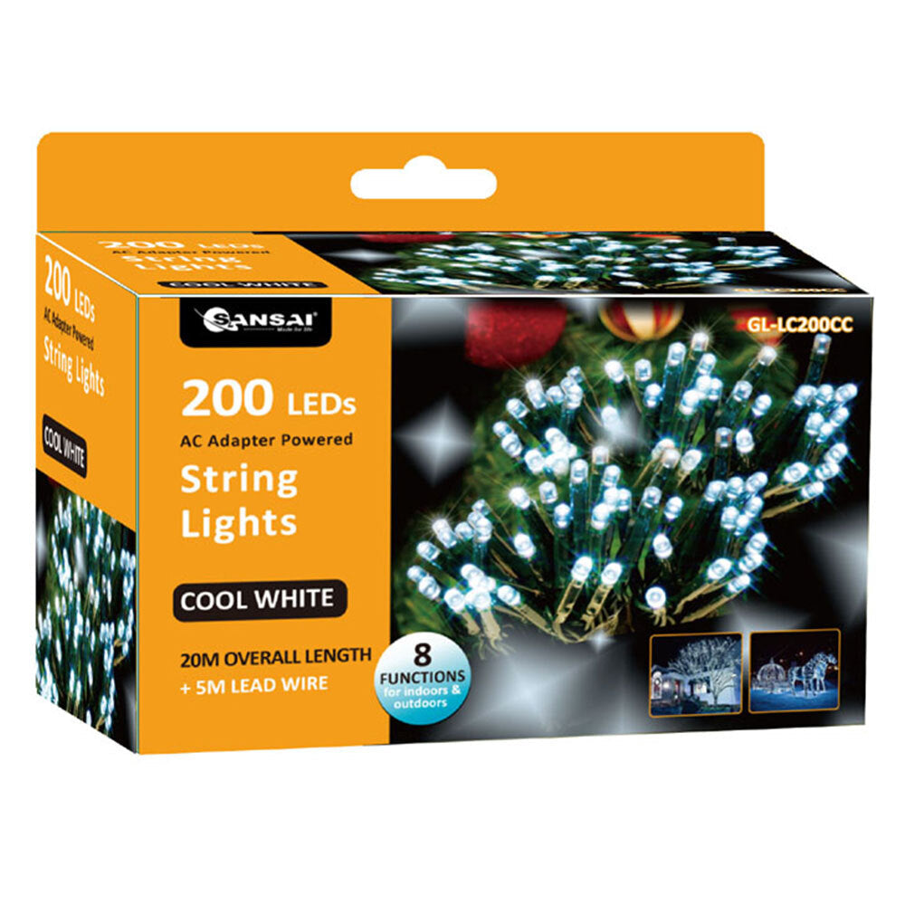 Sansai 200 LED Electric Lumini Decorative/Christmas String Lights Cool White (2 Pack) — image 2
