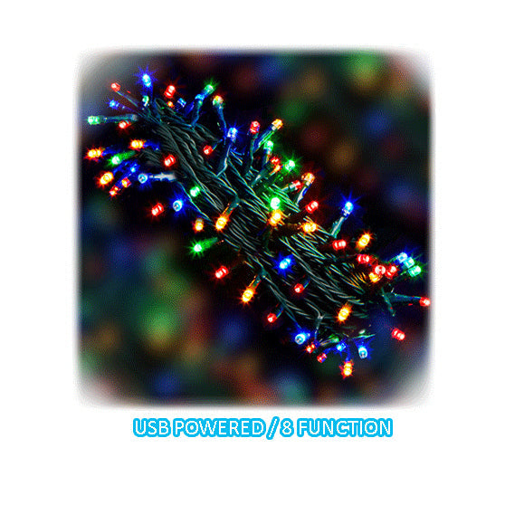 Sansai USB Power Indoor/Outdoor 20m 200 LED String Lights Party/Christmas Multi — image 2