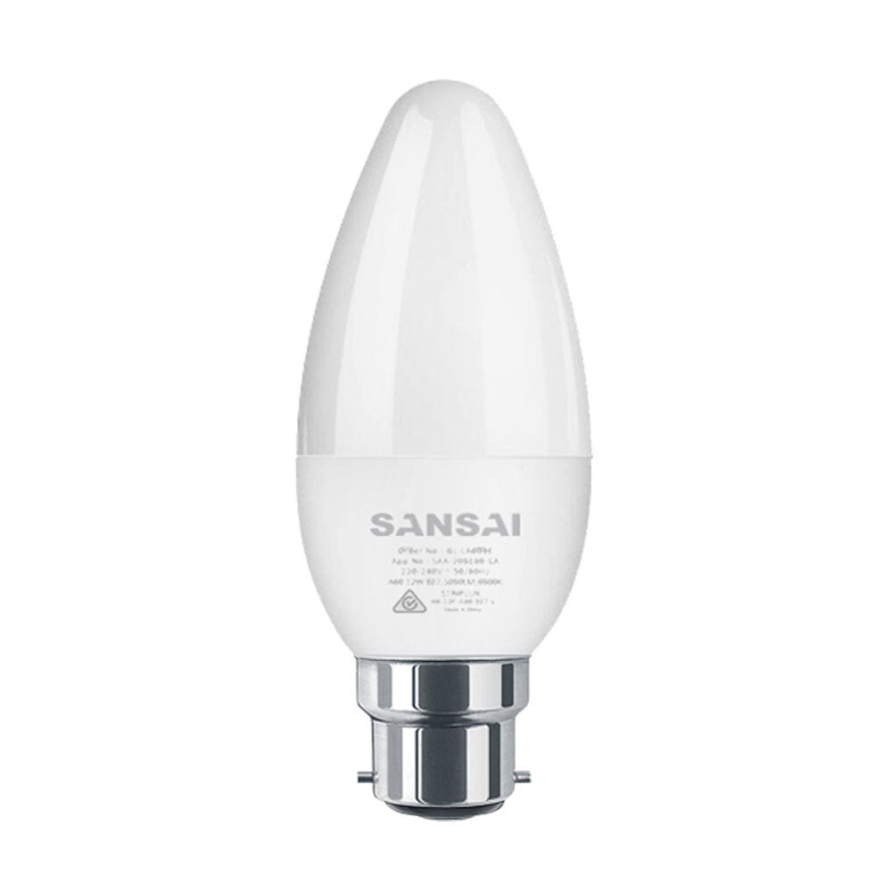 Sansai Home/Office LED 425lm Light Bulb C37 5W B22 Bayonet Warm White 3000K