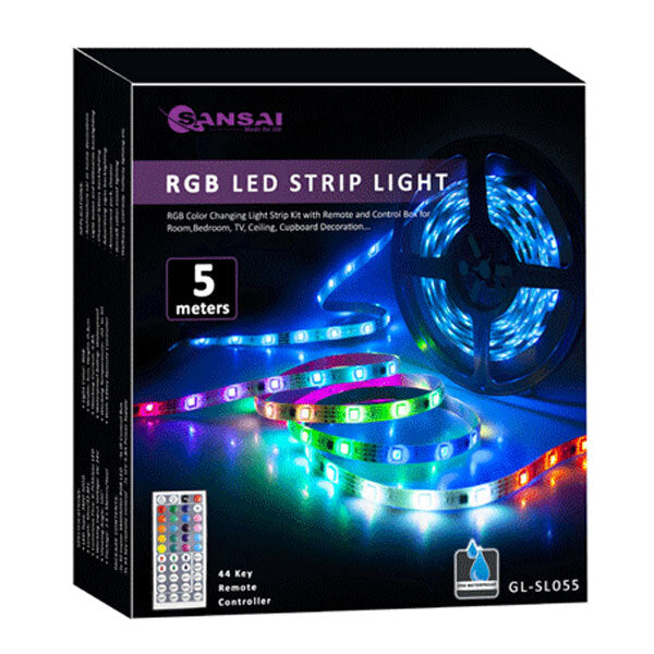 Sansai USB Powered RGB LED Strip Light PC/Monitor Backlight w Remote Control — 5m