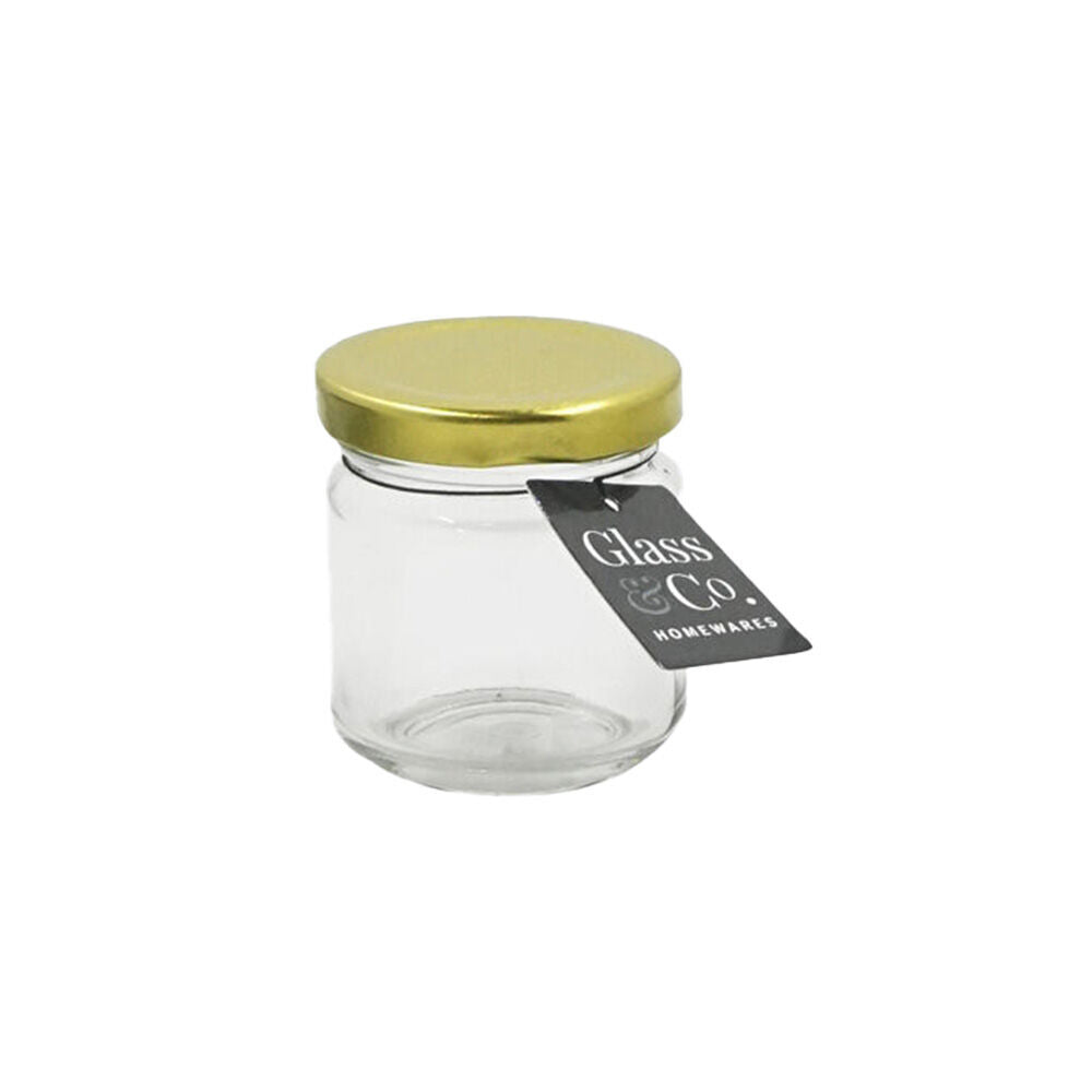 Glass & CO Round Glass Jar Storage Container Assorted Black/Gold/White 80ml (60 Pack) — image 3