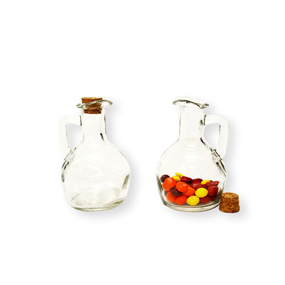 Glass & CO 175ml Clear Mini Round Push Cork Lid Storage Bottle Jug — image 2