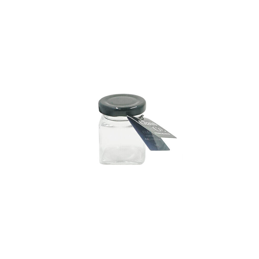 Glass & CO Cleo Square Mini Glass Jar Container Assorted Clear/White 50ml — image 3