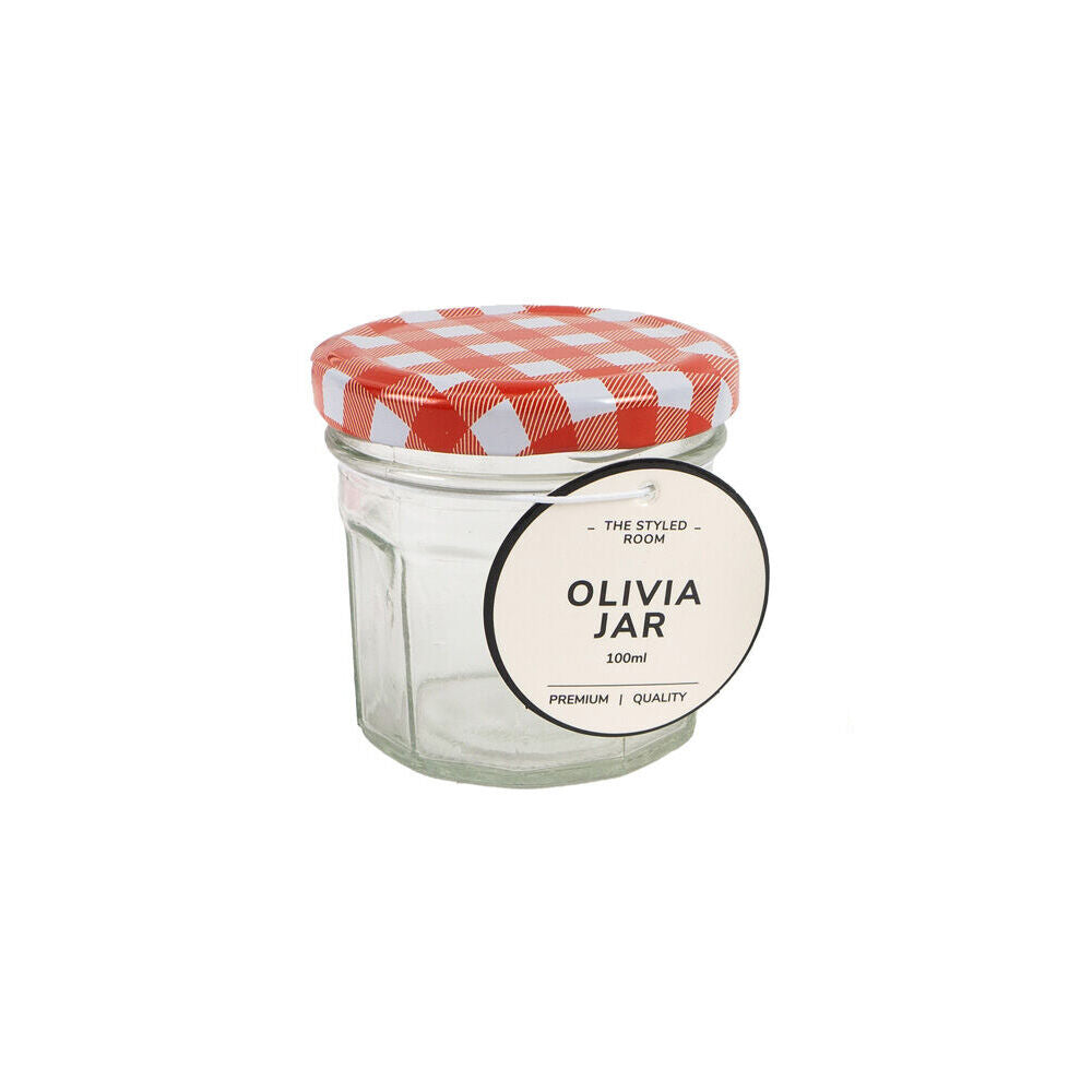 The Styled Room Hex Glass Jar Food Storage Container Assorted Blue/Red — image 2