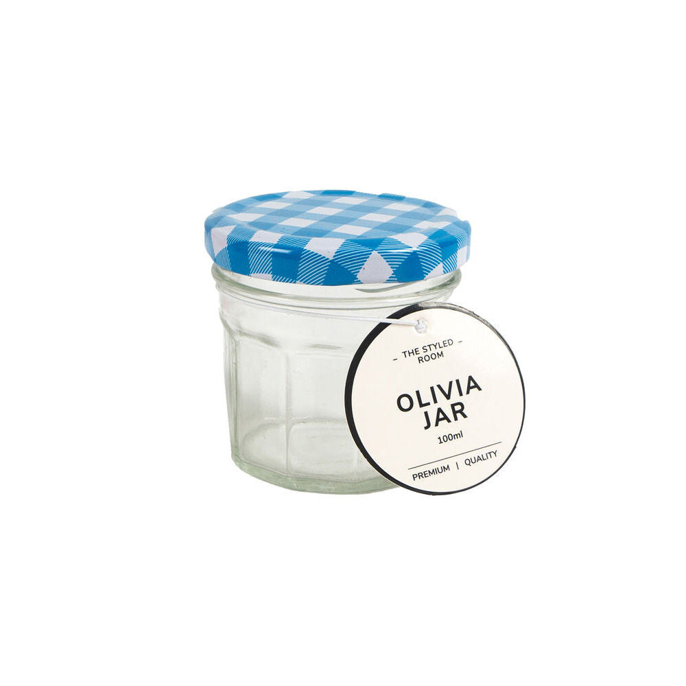 The Styled Room Hex Glass Jar Food Storage Container Assorted Blue/Red — 100ml