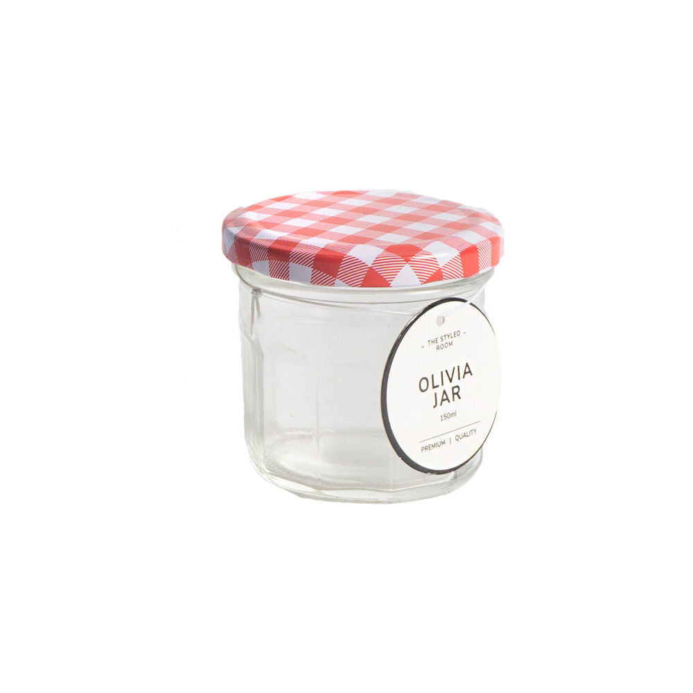 The Styled Room Hex Glass Jar Food Storage Container Assorted Blue/Red — 150ml