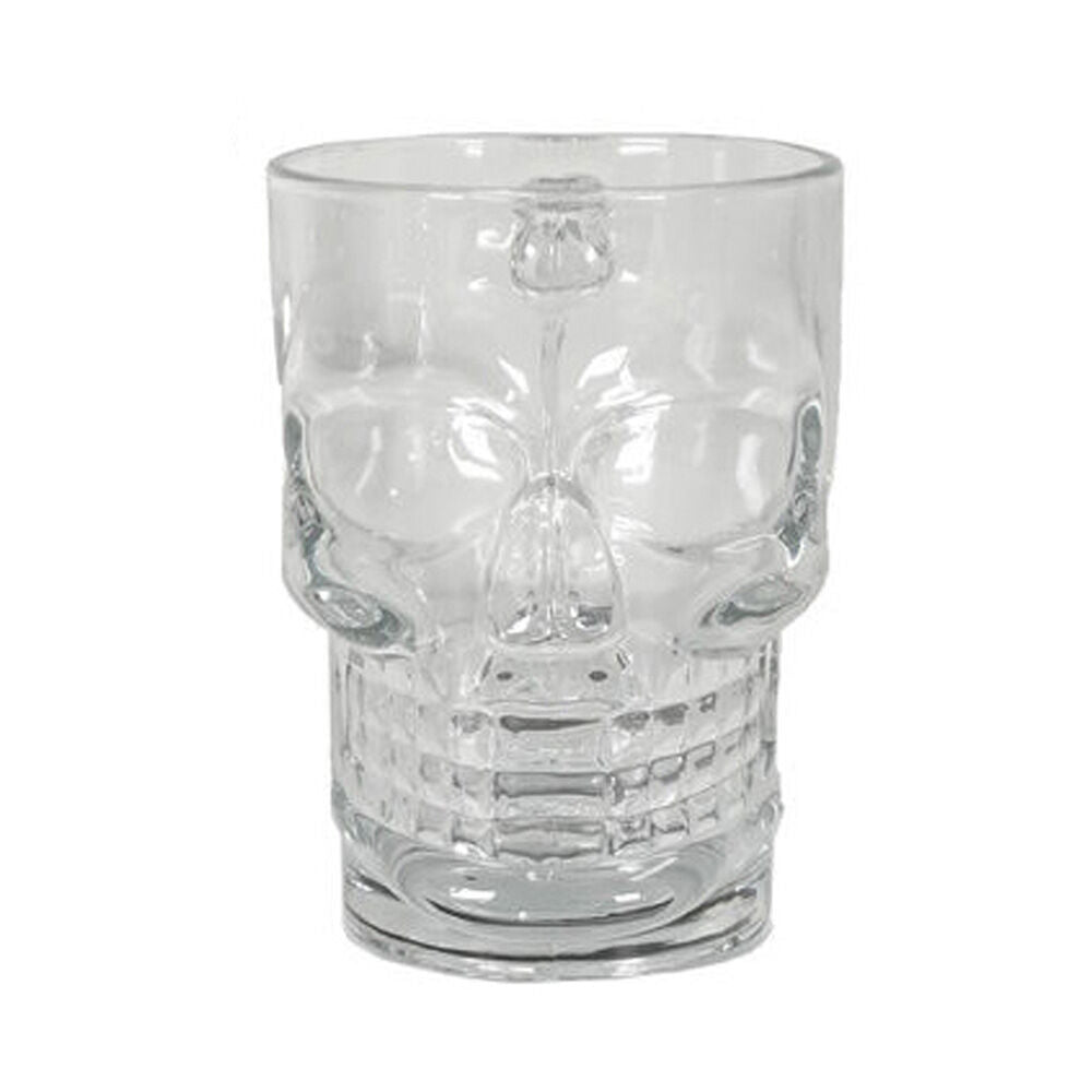 Glass & CO 500ml Clear Novelty Skeleton Skull Face Beer Drinking Cup