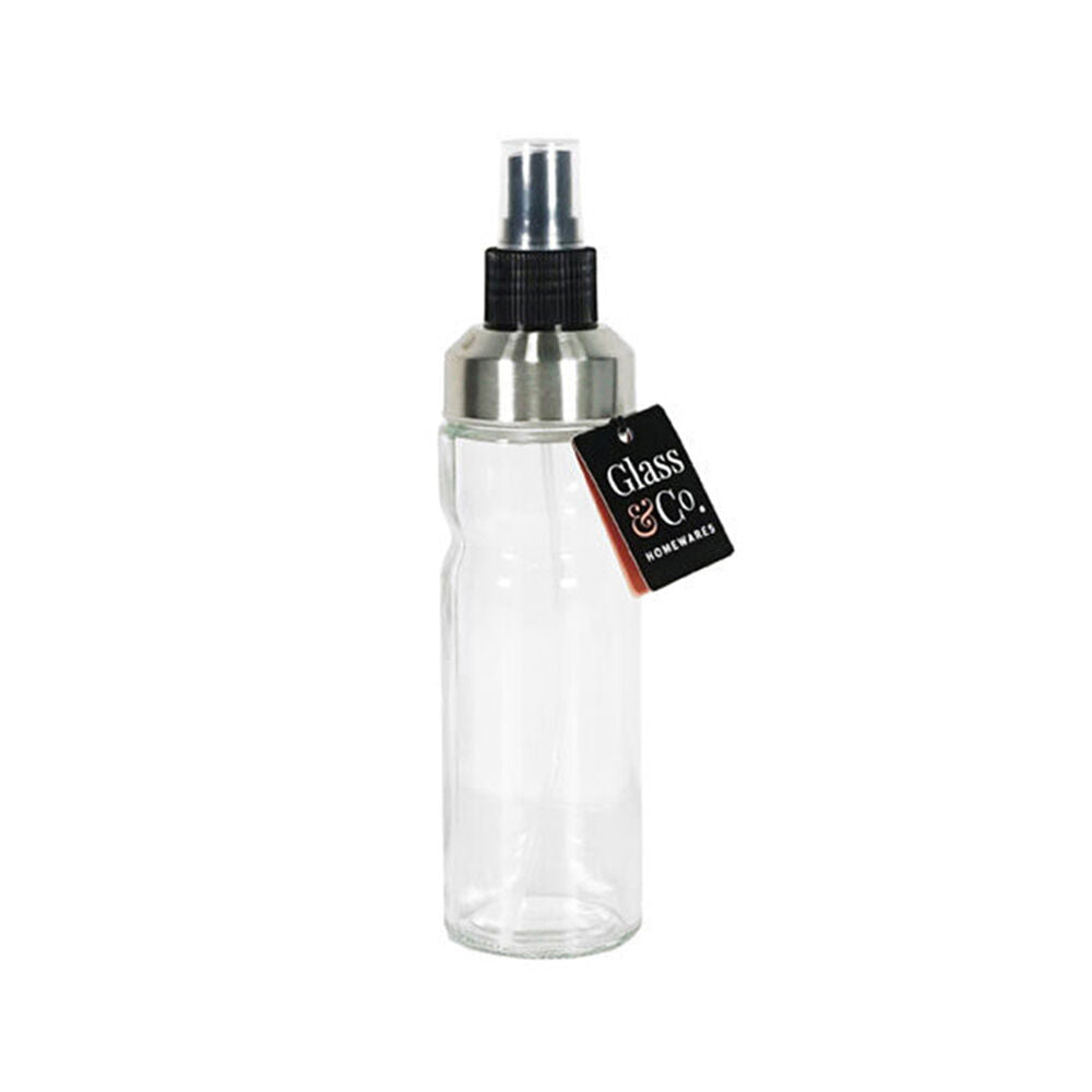 Glass & CO 170ml Black/Silver Clear Liquid Spray Thin Bottle