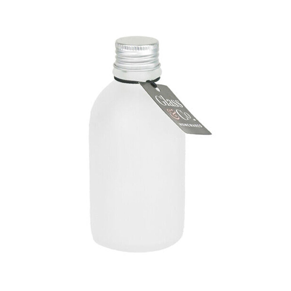Glass & CO 150ml Clear Round Silver Lid Frosted Bottle Storage Jar