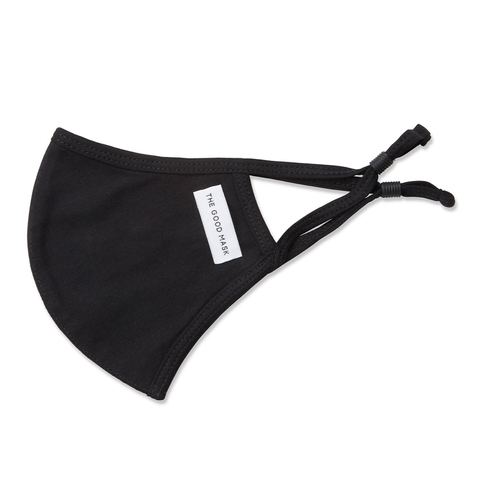 The Good Brand Cotton Jersey Reusable Breathable Face Mask w/ Pouch Black (2 Pack) — image 2
