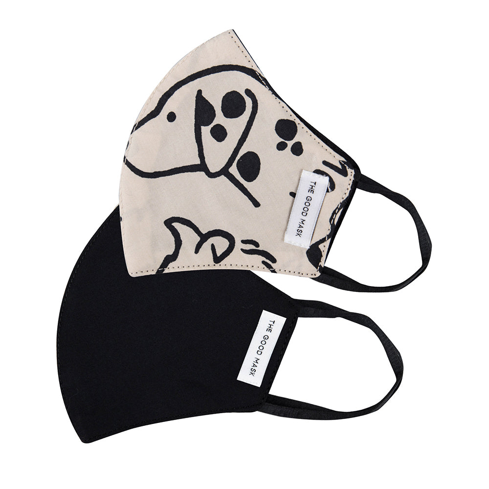 The Good Brand Kids Cotton Reusable Breathable Face Mask Animal Kingdom 4-7y (2 Pack)