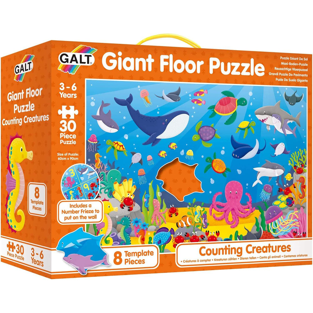 Galt Counting Creatures Kids/Childrens Giant Floor Jigsaw Puzzle 3y+ (30 Pieces)