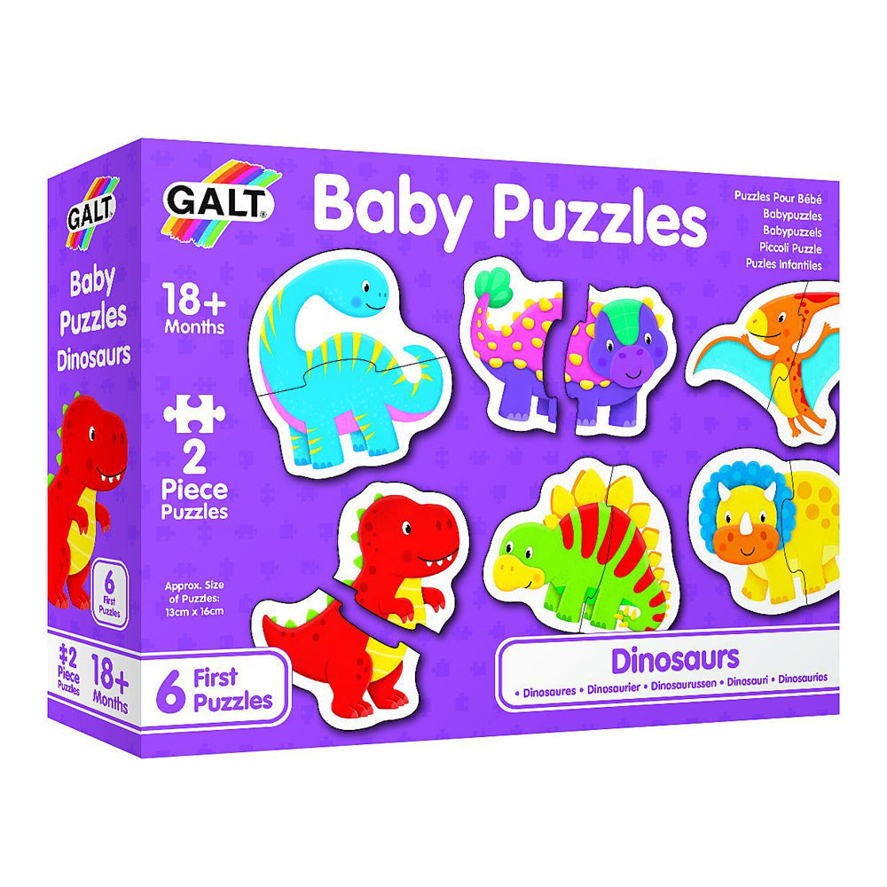 Galt Baby Jigsaw Puzzles Dinosaurs Learning Game Early Leanring Toy 18m+ (2 Pieces)